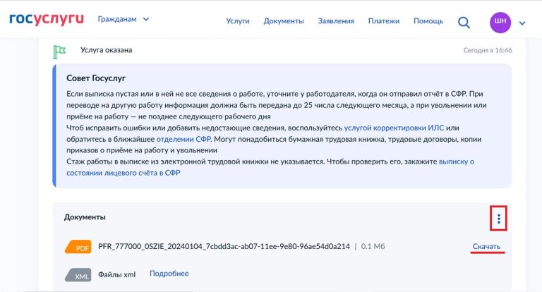 Выписка электронной трудовой через госуслуги